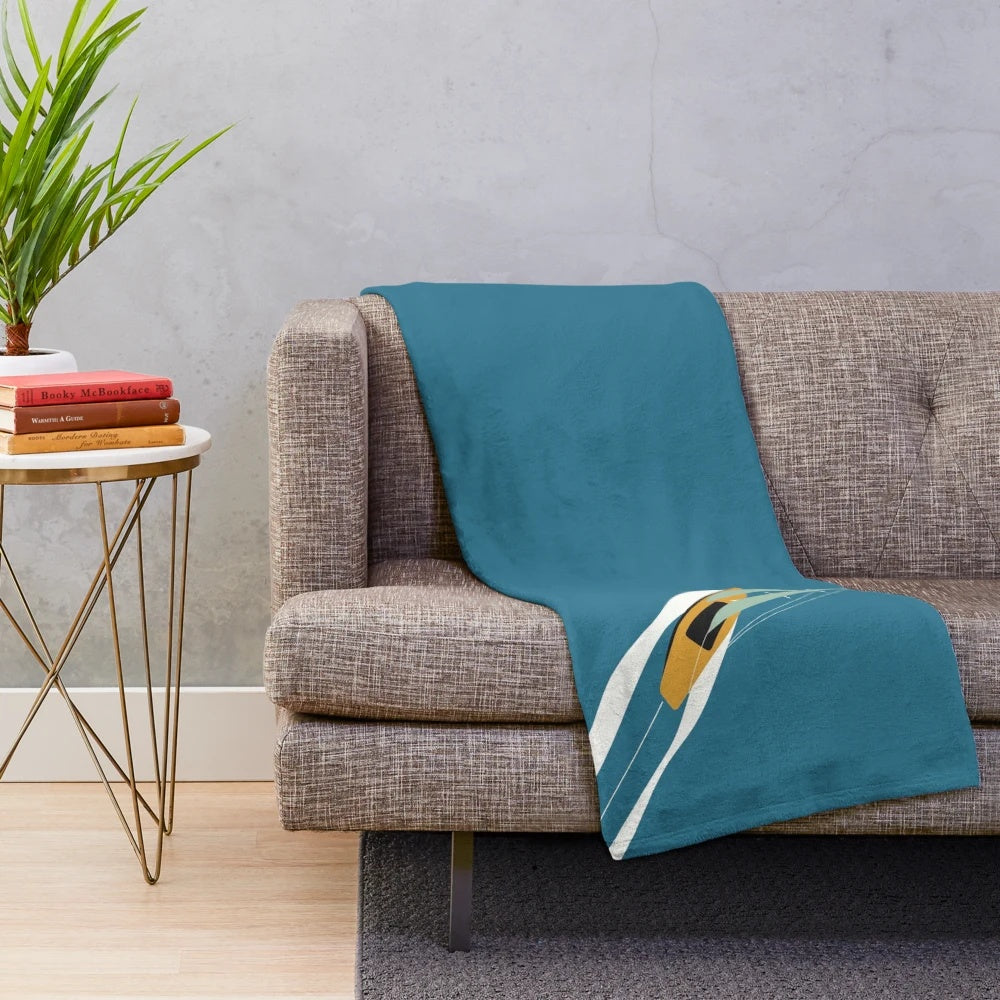 Plush blanket with a sailing-inspired design
