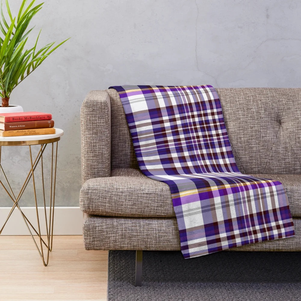 Soft and plush plaid blanket featuring Sailor Saturn inspired design