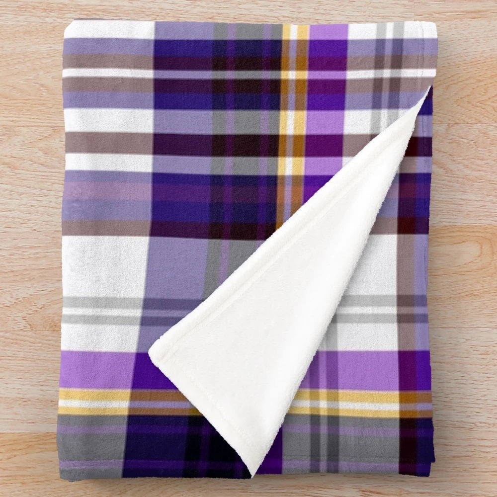 Soft and plush plaid blanket featuring Sailor Saturn inspired design