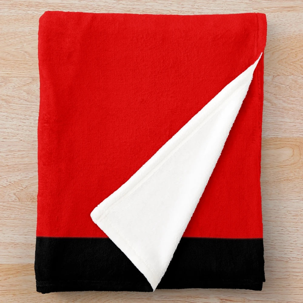 Saints plush blanket in red, black, and white team colors