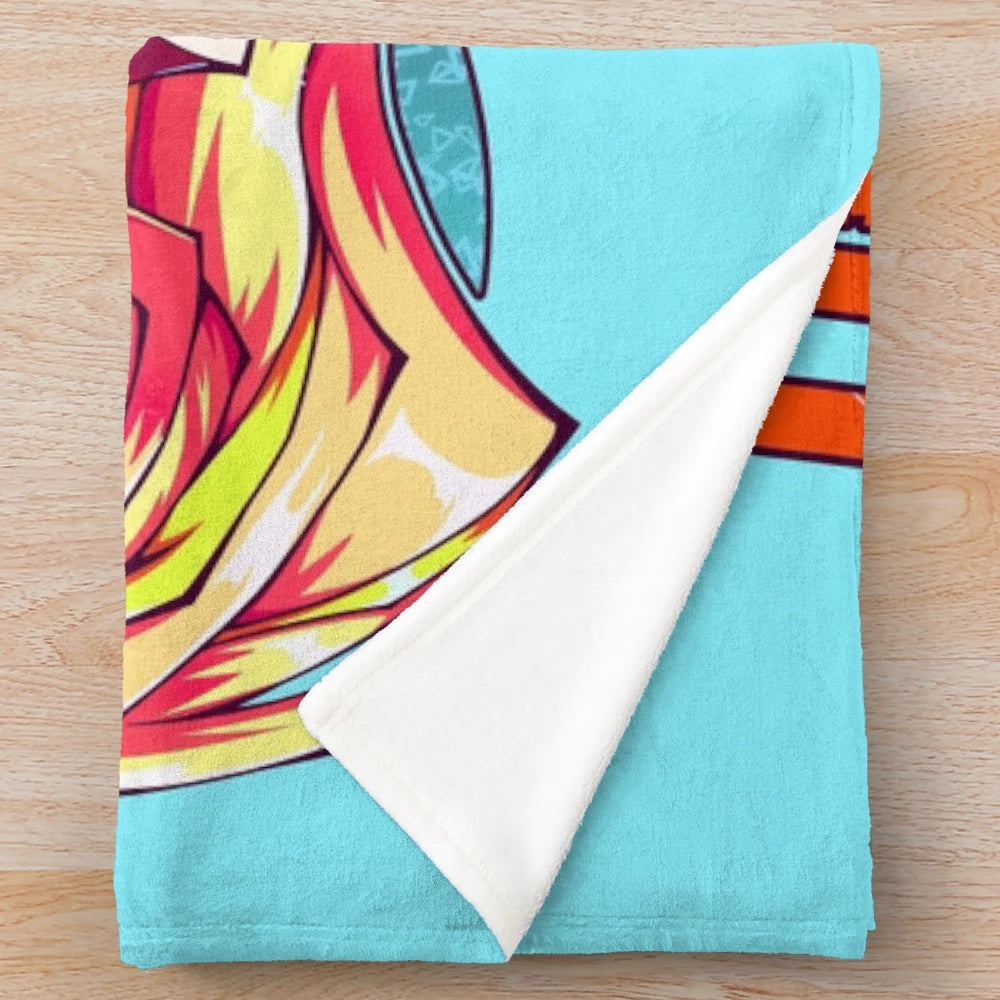 Saki Nikaido from Zombieland Saga printed on a soft and snuggly plush blanket