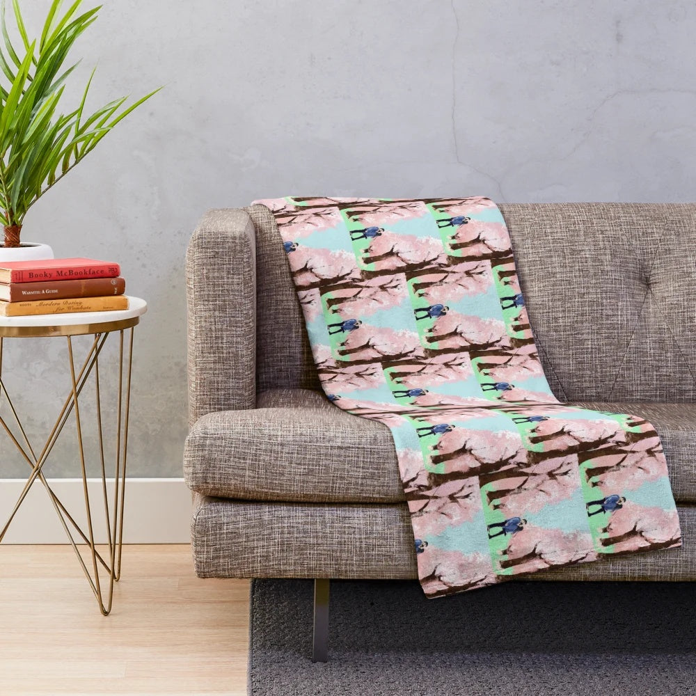 Soft and plush sakura/cherry blossom blanket