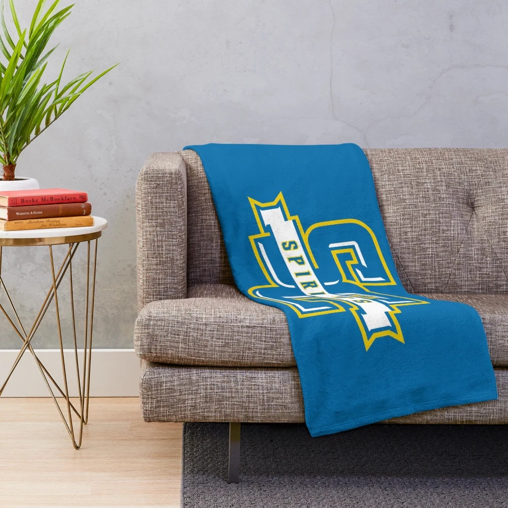 Salem College Plush Blanket with Ice Hockey Design