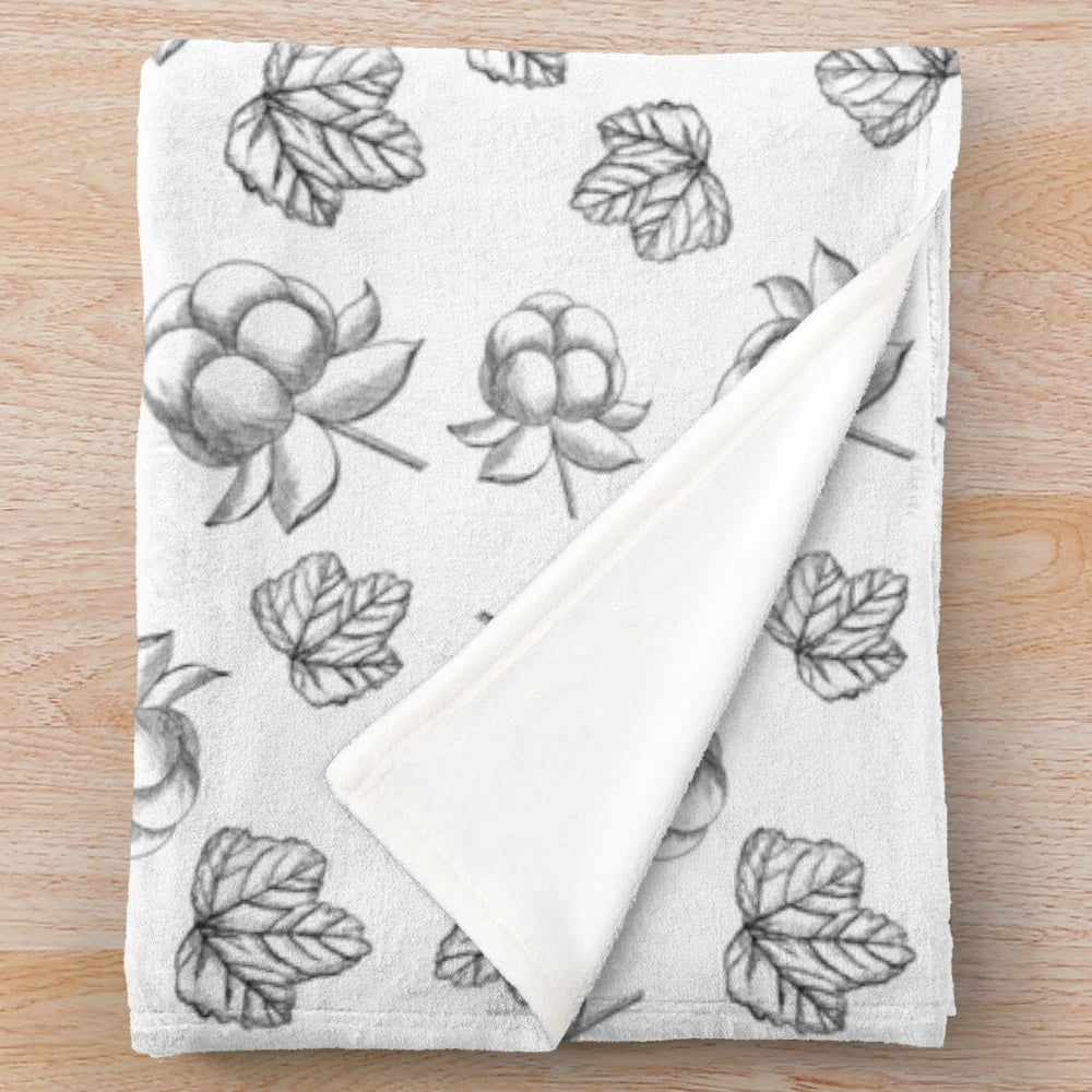 Soft and plush salmonberry patterned blanket