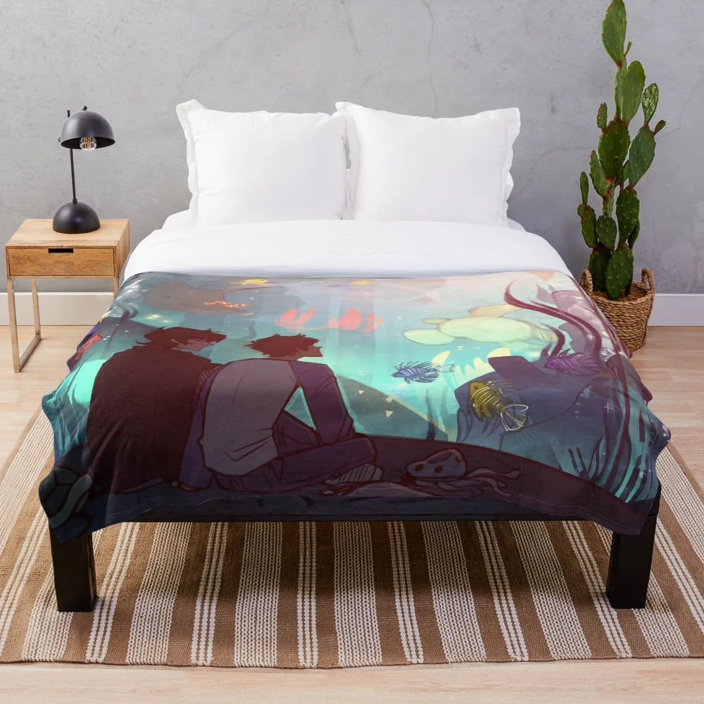 Soft and Plush Saltwater Room Themed Blanket