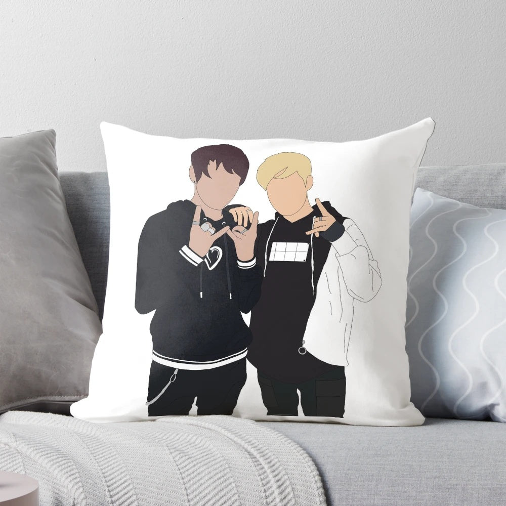 Sam and Colby Pillow - Soft, Trendy Pillow for Youtuber Fans