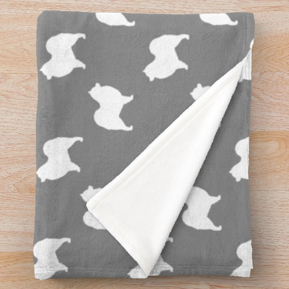 Samoyed dog silhouette plush blanket