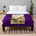 San Lazaro inspired plush blanket with religious symbols and cultural motifs