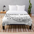 Soft plush blanket featuring a map of Sanibel Island, Florida