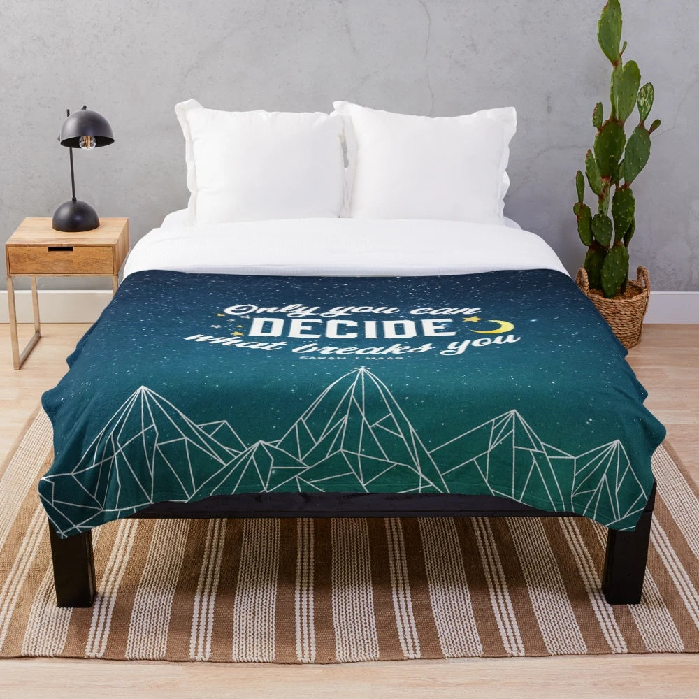 Soft and cozy plush blanket featuring fantasy book themes and designs