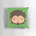 Plush sasquatch pillow with a large, friendly-looking face and details inspired by the cryptid creature