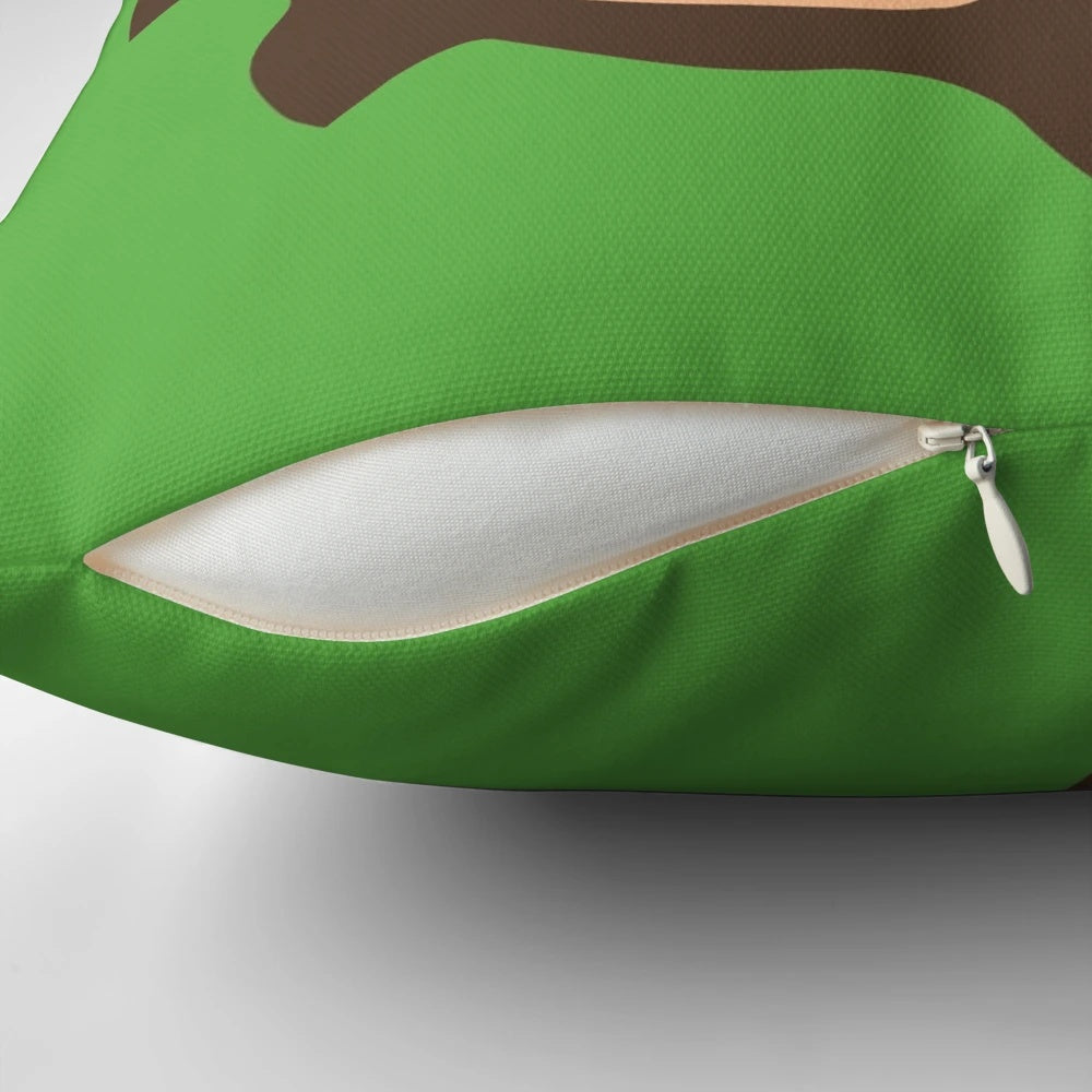 Plush sasquatch pillow with a large, friendly-looking face and details inspired by the cryptid creature