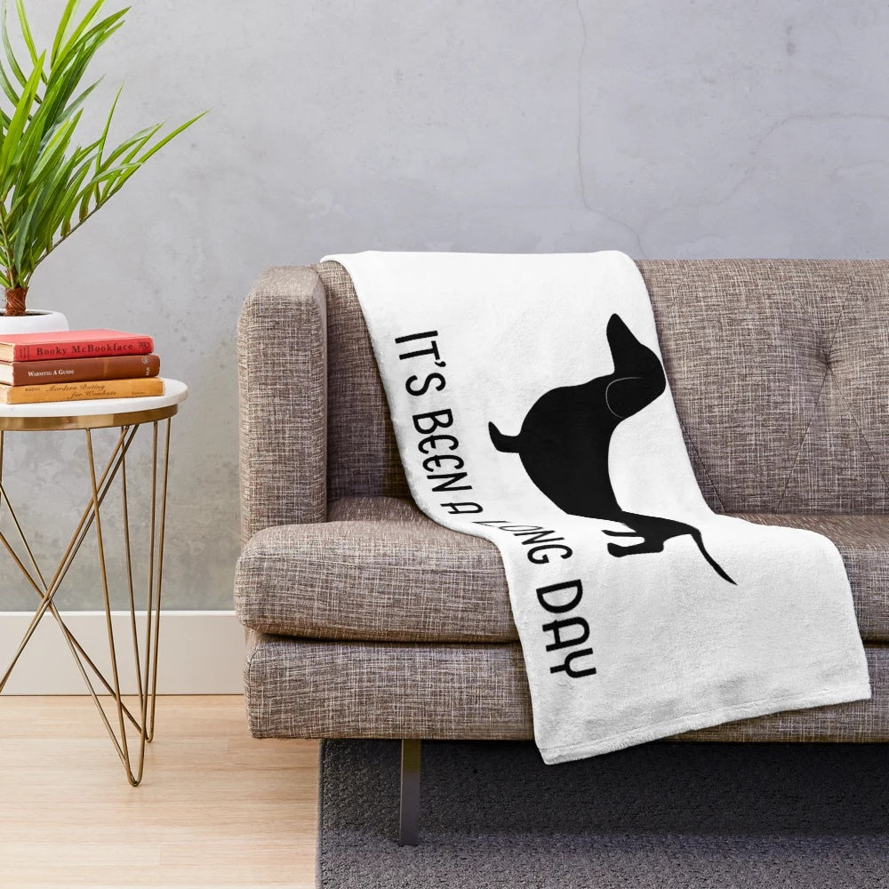 Sausage dog plush blanket