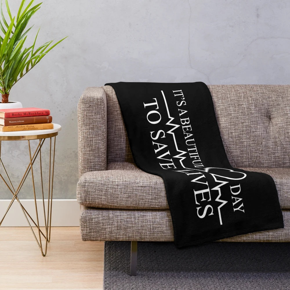 Cozy plush blanket with Grey's Anatomy inspired design
