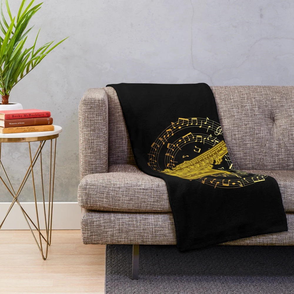 Soft and cuddly saxophone plush blanket