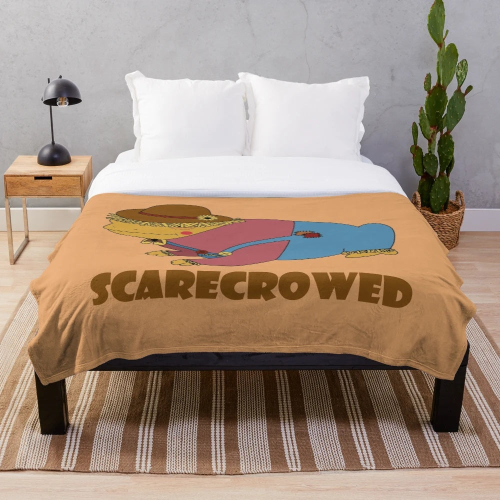 Scarecrowed plush blanket with cute toad design