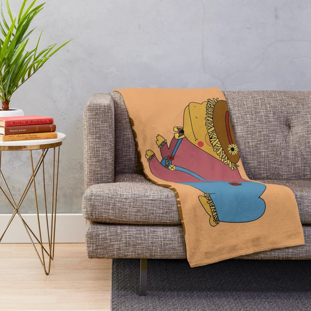 Scarecrowed plush blanket with cute toad design