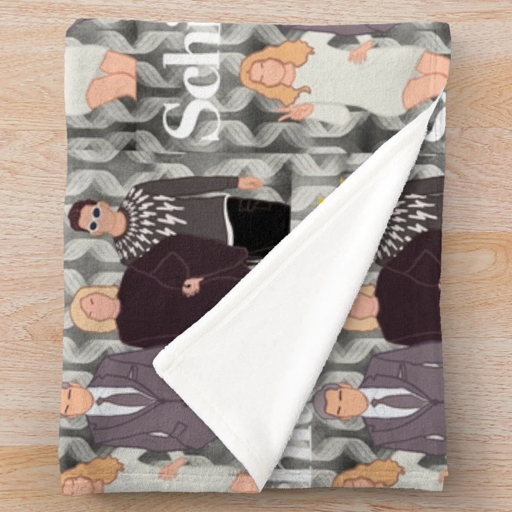 Schitt's Creek inspired plush blanket featuring the beloved characters from the hit comedy TV show