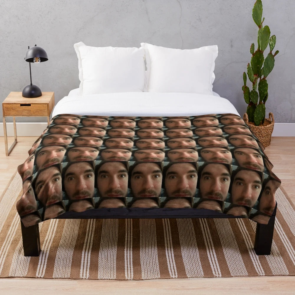 Jschlatt-inspired plush blanket with a cozy, comfortable design