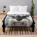Soft and cuddly plush blanket featuring the adorable face of a Schnauzer dog