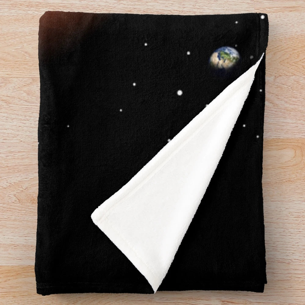 Plush blanket featuring the silhouette of the Rocinante ship from the sci-fi series The Expanse