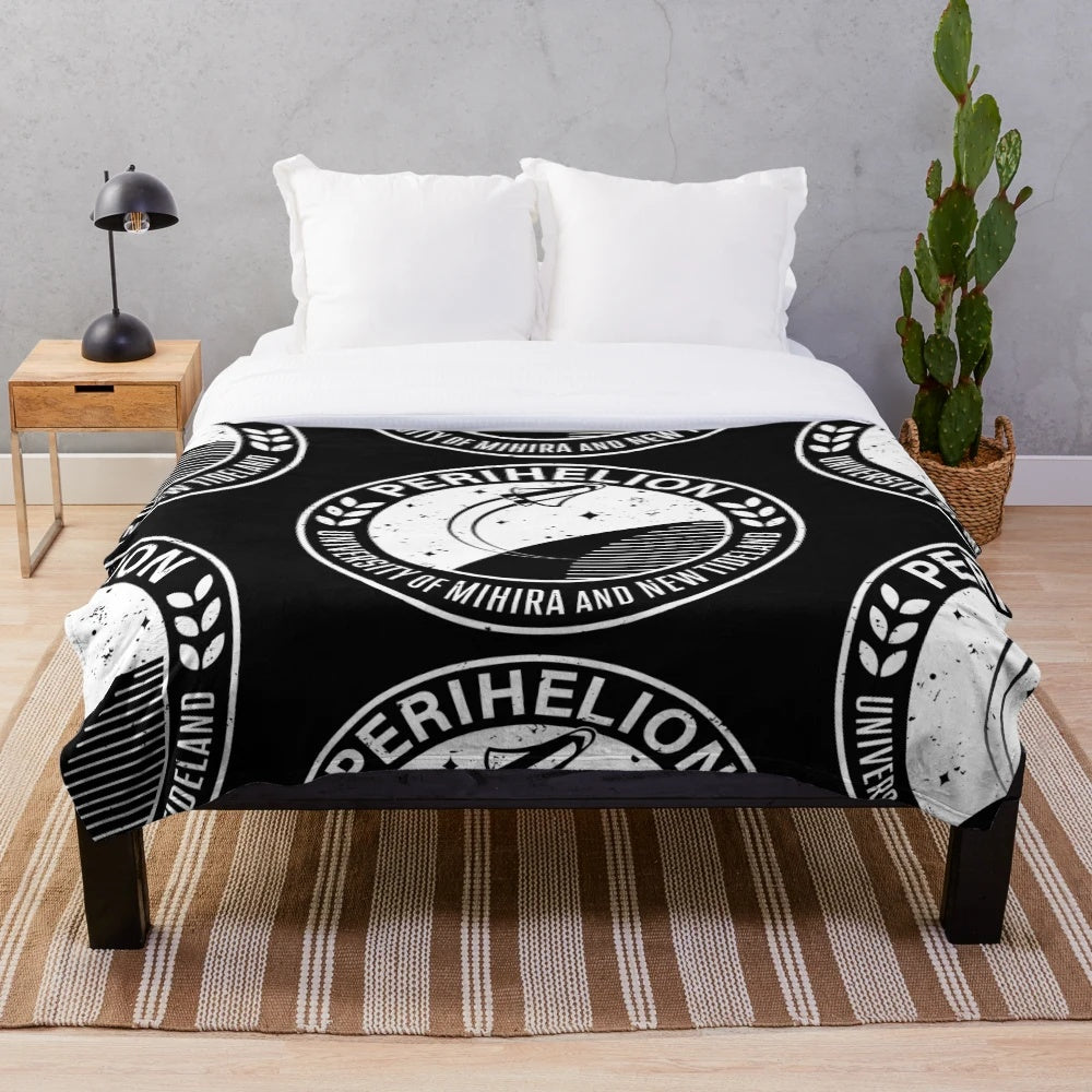 Cozy plush blanket featuring sci-fi inspired design