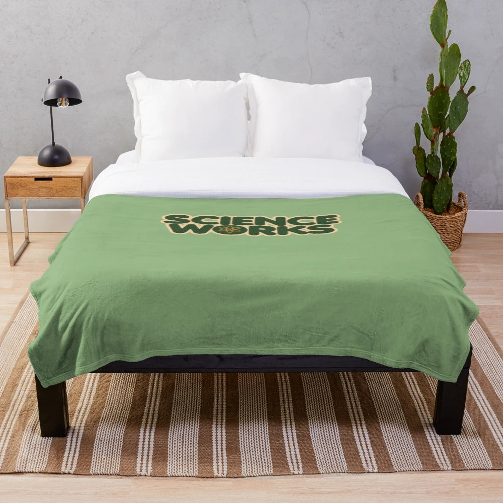 Soft and comfortable plush blanket with a science-themed design for science enthusiasts