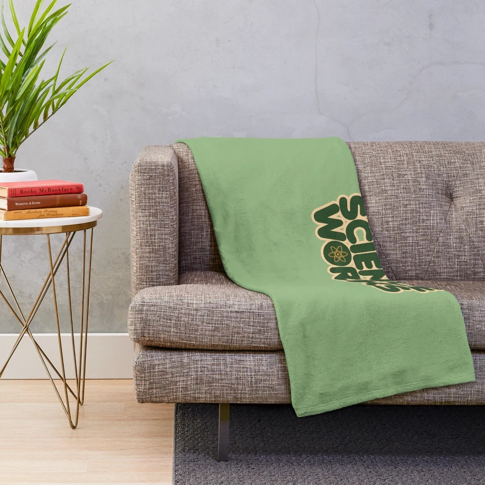 Soft and comfortable plush blanket with a science-themed design for science enthusiasts