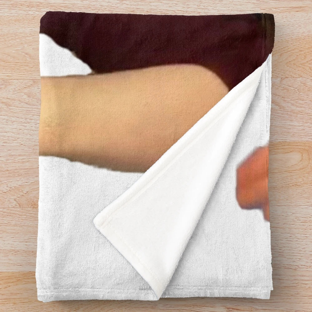 Image of a soft, plush blanket featuring the popular YouTube gaming creator, Scott the Woz.
