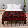 Plush Scottish Terrier Blanket with Tartan Print Design