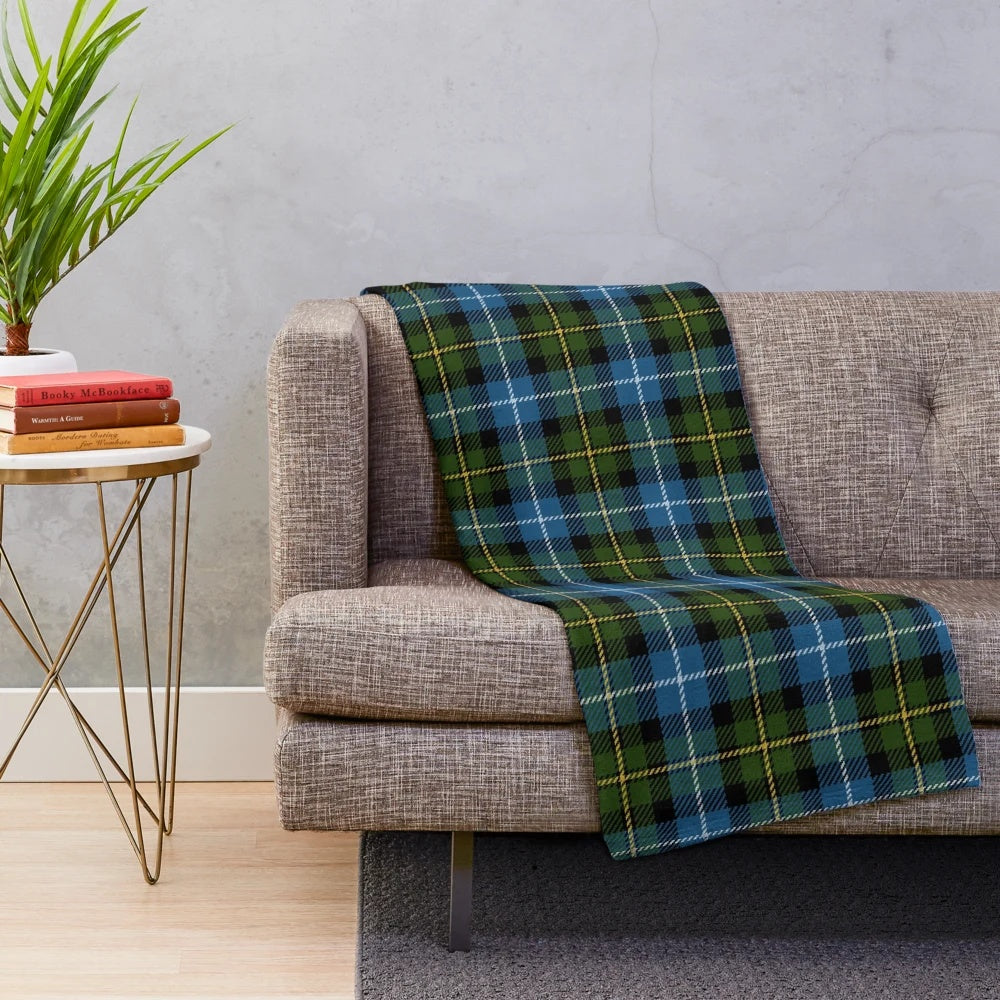 Plush blanket with MacNeils of Barra clan tartan pattern