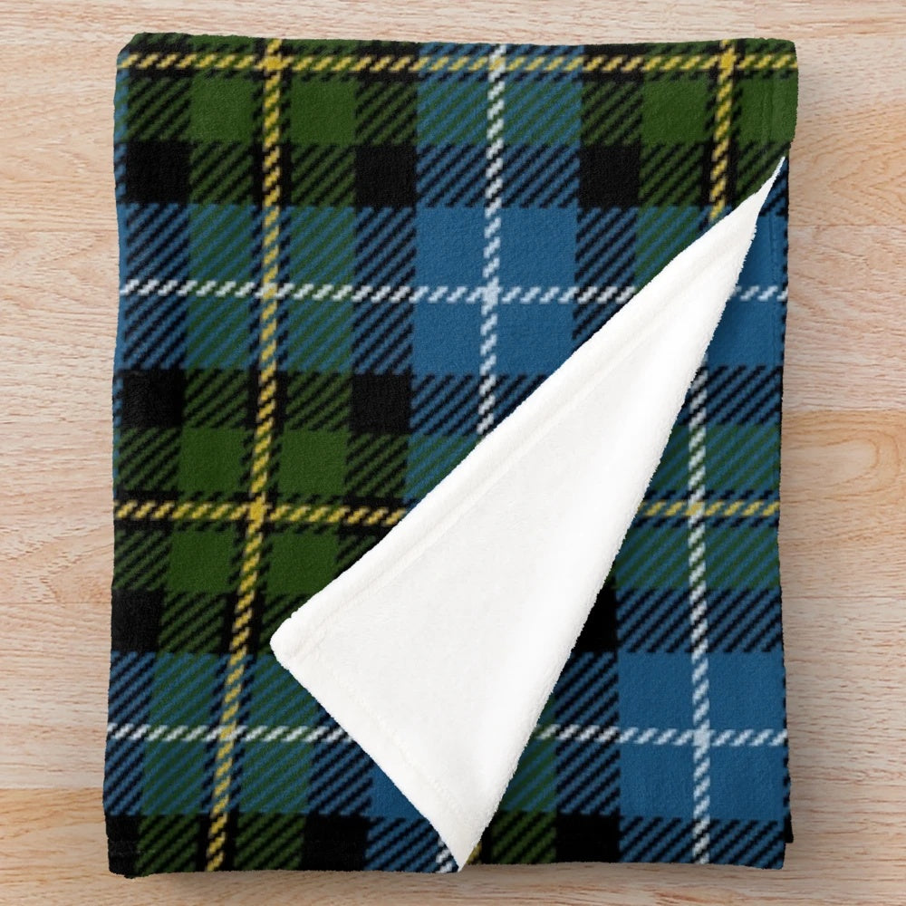 Plush blanket with MacNeils of Barra clan tartan pattern