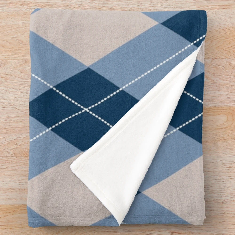 Scottish fabric plush blanket with tartan pattern