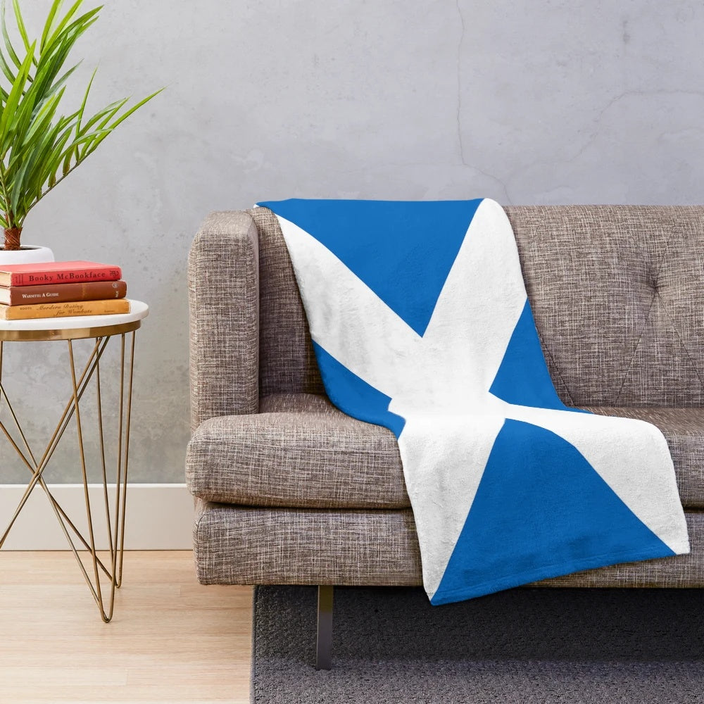 Soft plush blanket featuring the iconic Scottish flag design