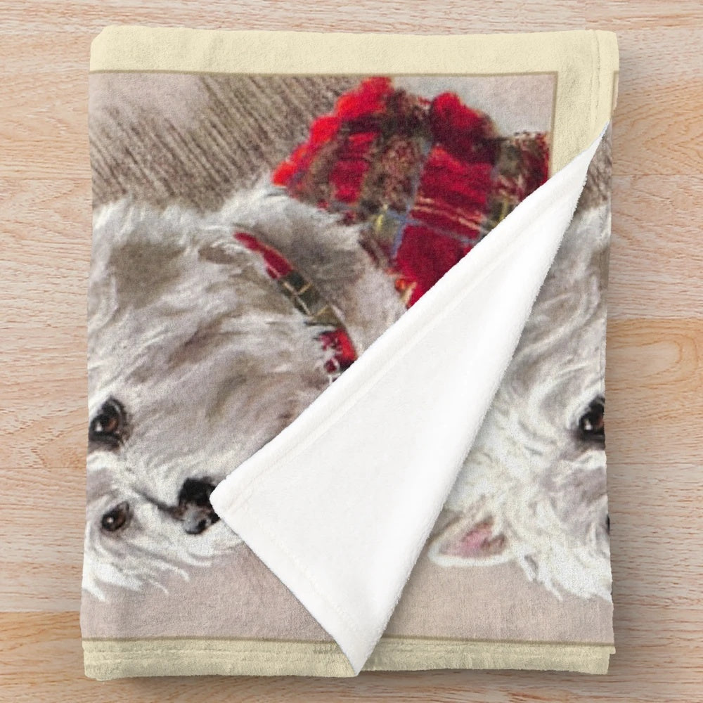 Scottish Highland Westie Dog Plush Blanket