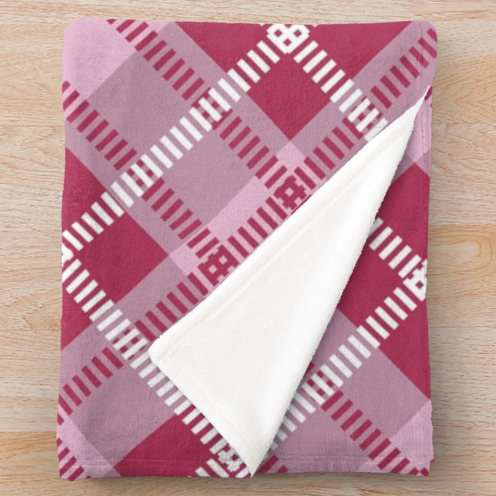 Soft, plush Scottish plaid blanket in classic tartan pattern