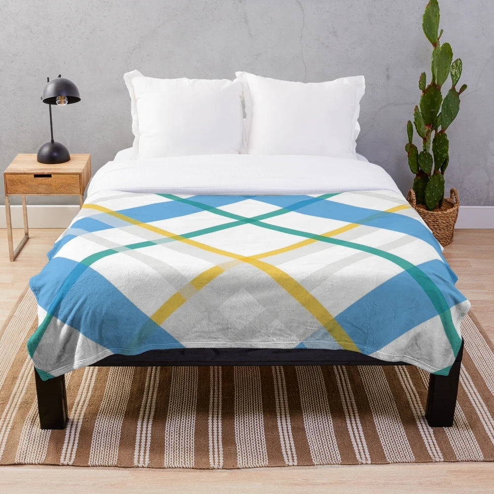 Scottish plaid blanket with traditional tartan pattern design