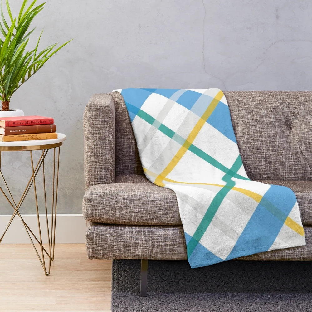 Scottish plaid blanket with traditional tartan pattern design