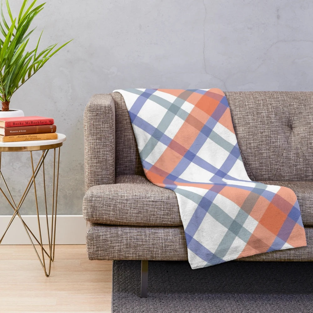 Soft and warm scottish plaid plush blanket