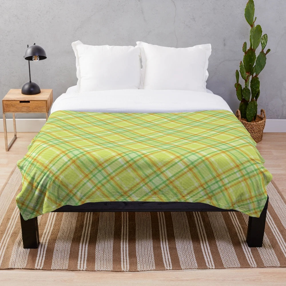 Scottish plaid pattern plush blanket