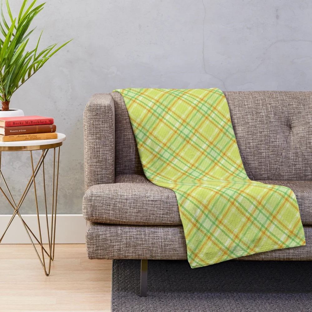 Scottish plaid pattern plush blanket