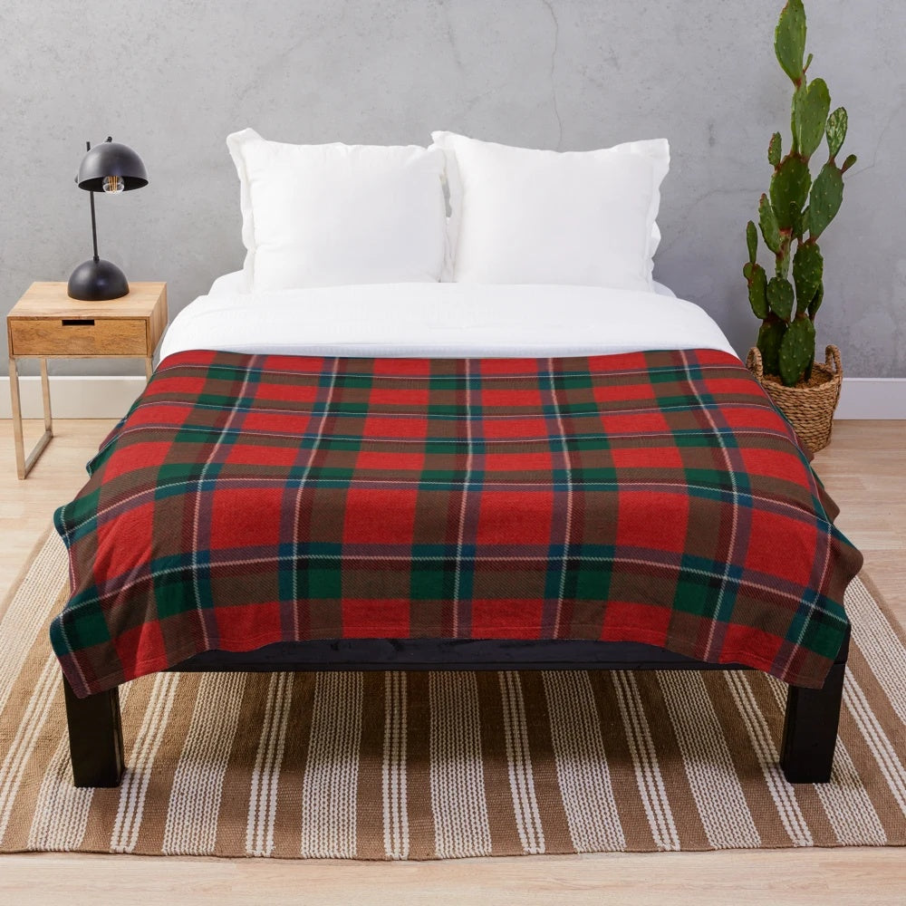 Sinclair Scottish tartan plush blanket for a cozy highland home