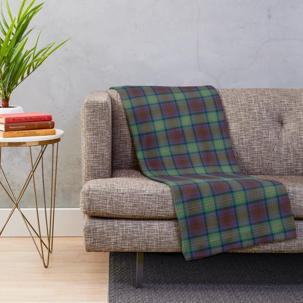 Scottish tartan plush blanket with Isle of Skye inspired design