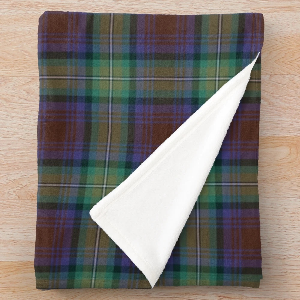 Scottish tartan plush blanket with Isle of Skye inspired design