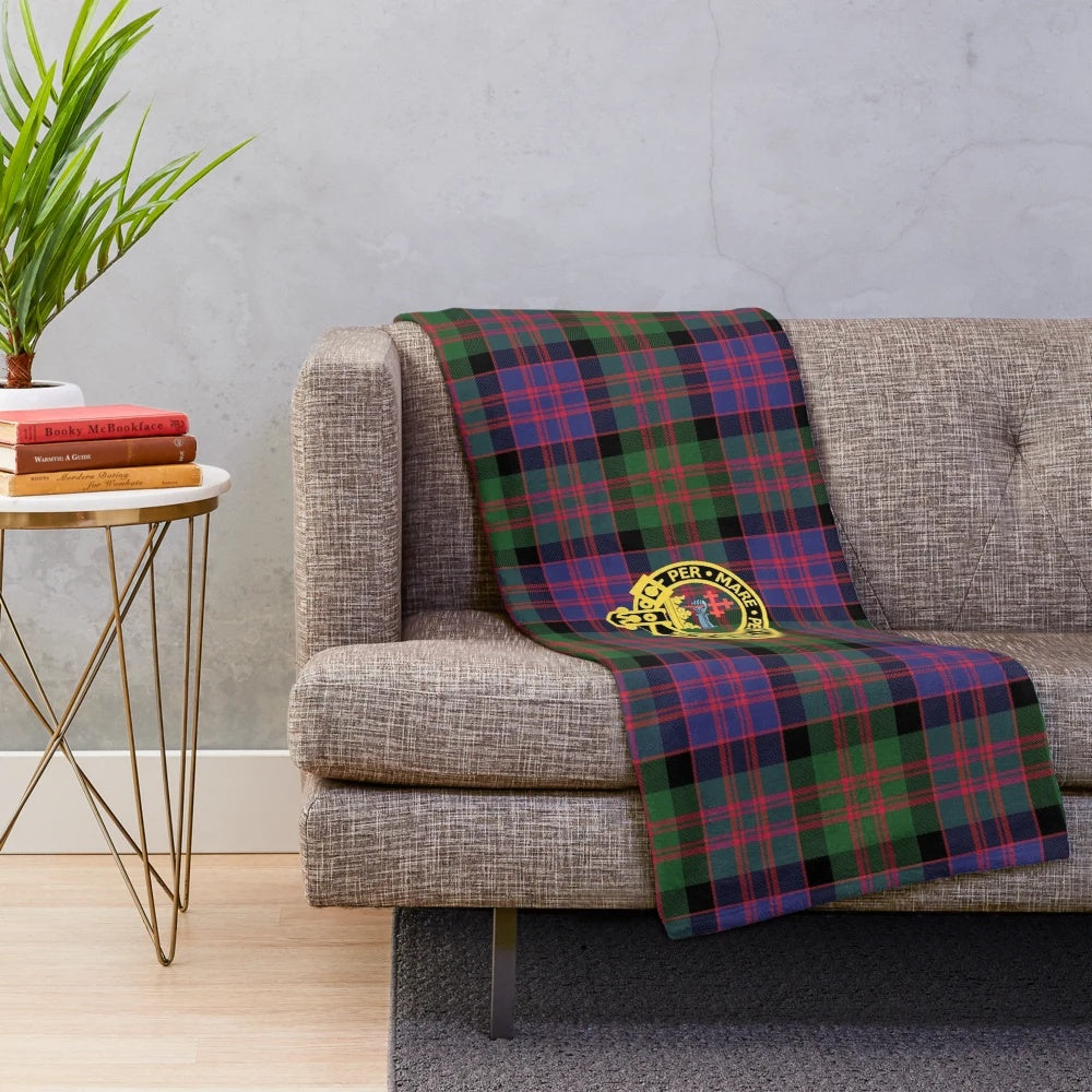 Soft and warm plush blanket featuring the MacDonald and McDonald clan tartan pattern