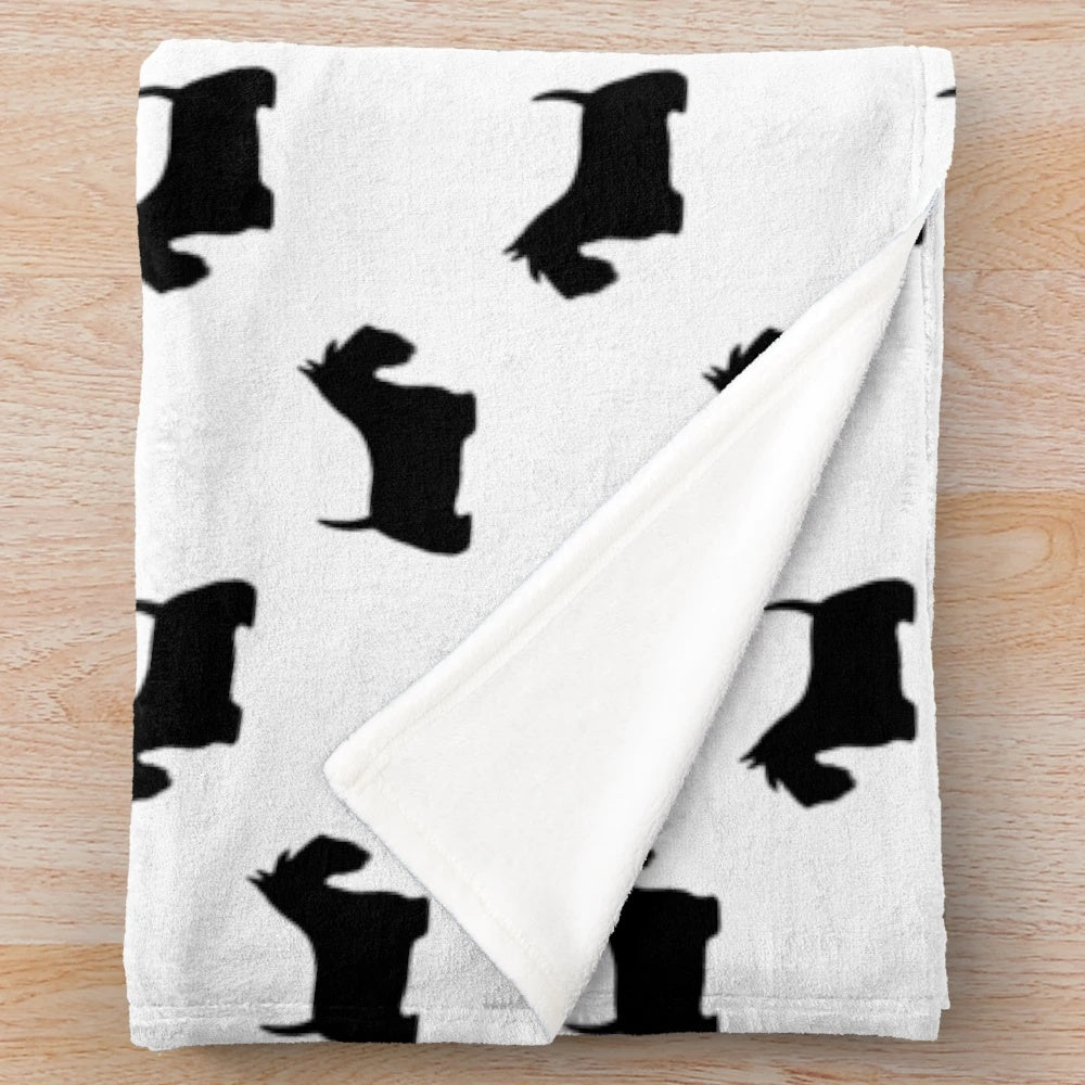 Soft plush blanket featuring the silhouette of a Scottish Terrier