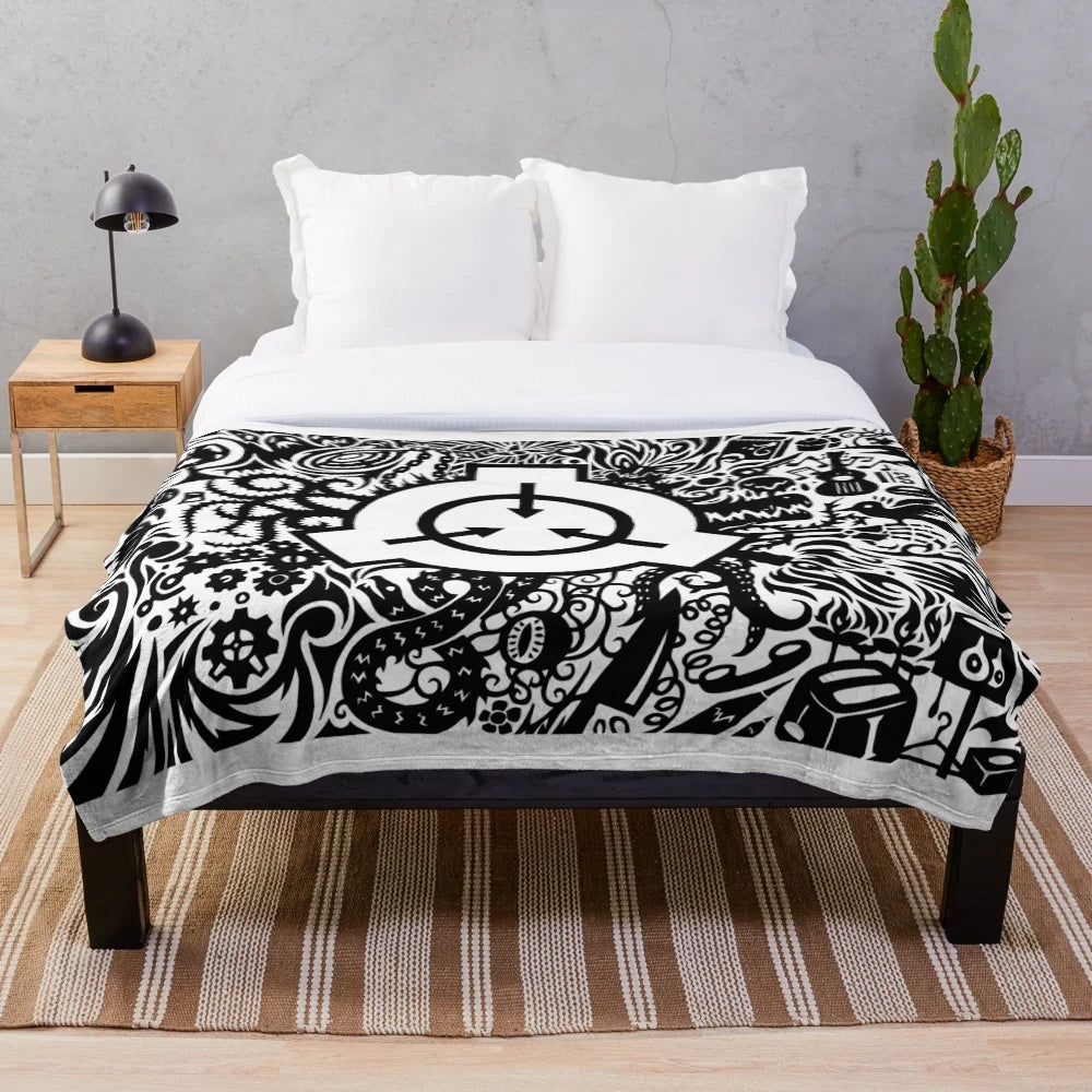 SCP Foundation logo printed on a soft, plush blanket