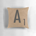 Soft, plush pillow featuring vintage Scrabble tiles