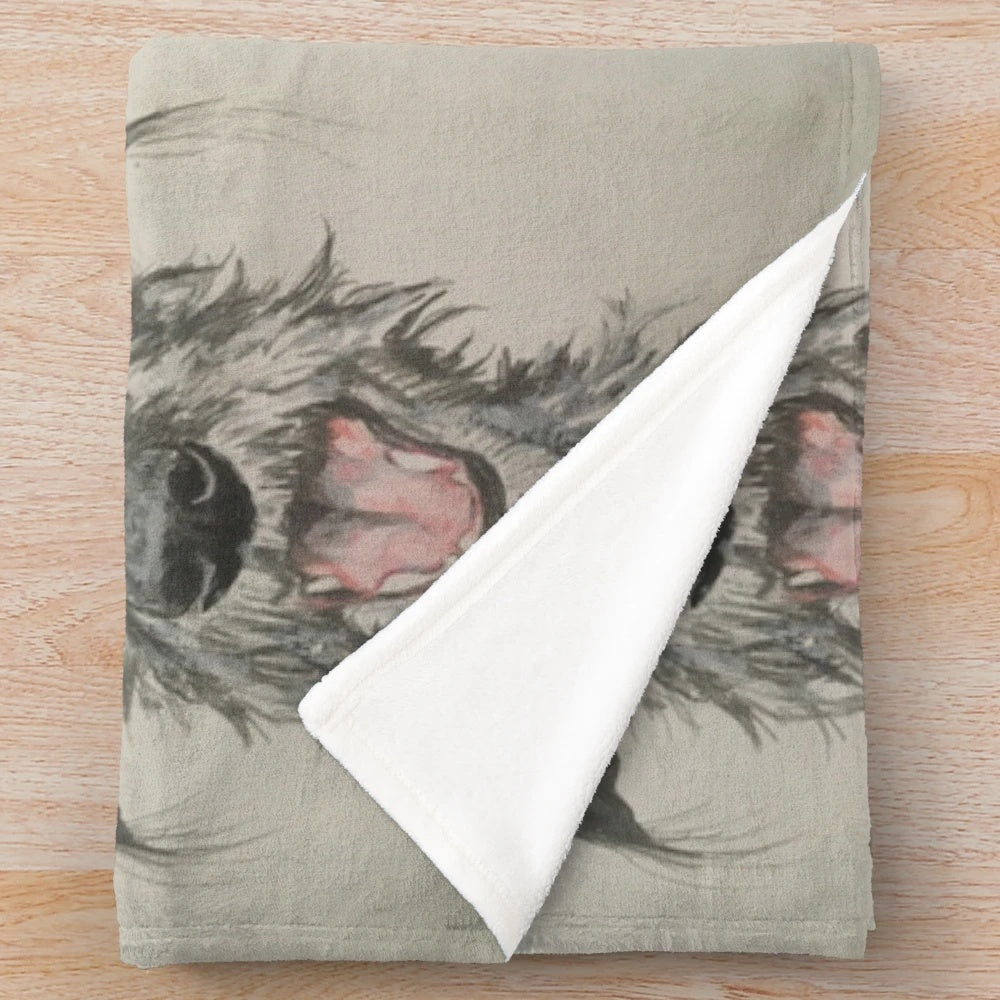 Scruffy lurcher plush blanket for pet owners and sighthound art enthusiasts