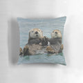 A soft, plush pillow featuring a high-quality image of a cuddly sea otter, perfect for sea otter and nature lovers.